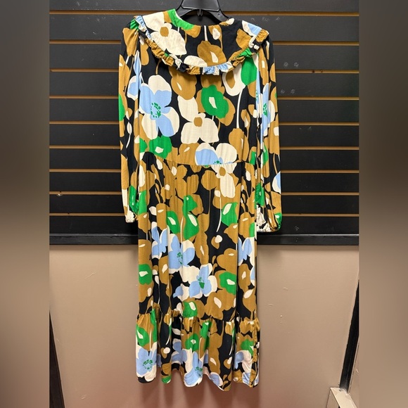 Who What Wear Midi Floral Dress with Pilgrim Collar - Size small - Picture 4 of 4